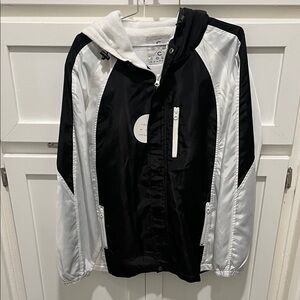 Black and White Hooded Jacket